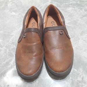 GUESS Women's Comfy Career Slip On Logo Loafers Casual Vegan Leather Shoes SZ 8